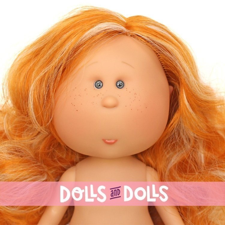 Nines d'Onil Puppe 30 cm - EXKLUSIV - Mia mit orangefarbenen Haaren mit Strähnchen - Ohne Kleidung