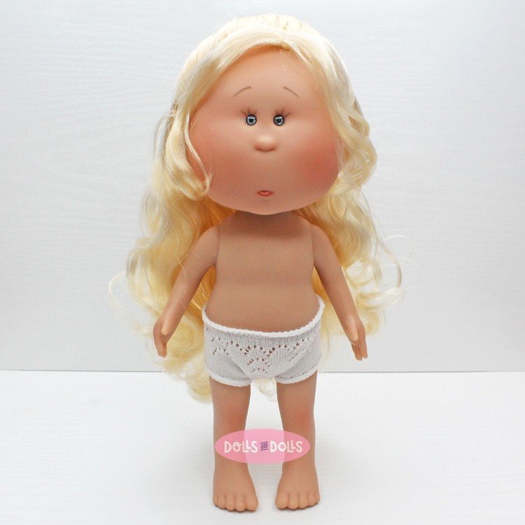 Nines d'Onil Puppe 30 cm - Mia mit gewelltem blondem Haar - Ohne Kleidung