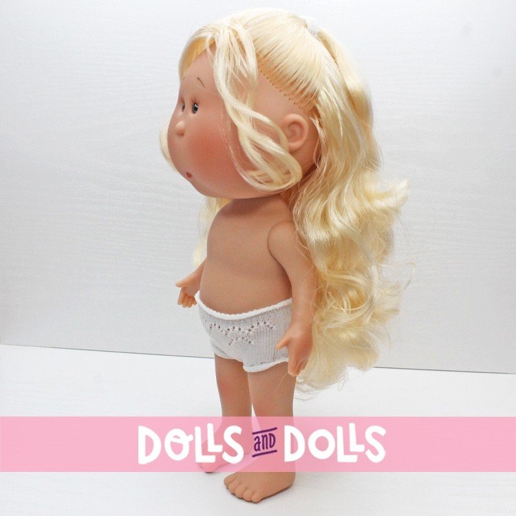Nines d'Onil Puppe 30 cm - Mia mit gewelltem blondem Haar - Ohne Kleidung