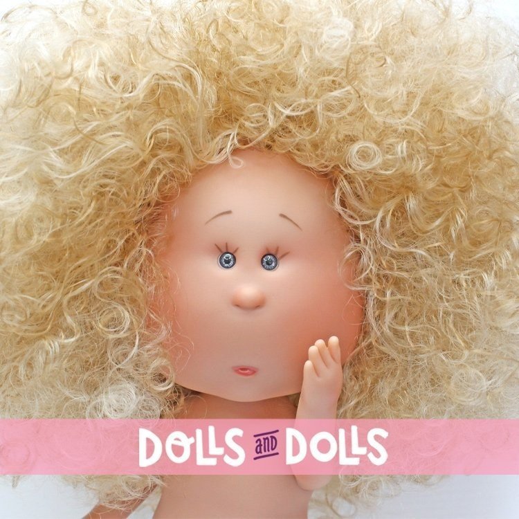 Nines d'Onil Puppe 30 cm - Mia mit lockigem blondem Haar - Ohne Kleidung