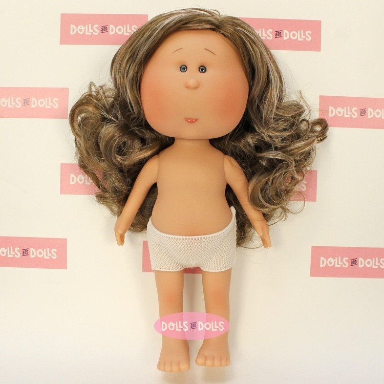 Nines d'Onil Puppe 30 cm - EXKLUSIV - Mia brünett mit Strähnchen - Ohne Kleidung