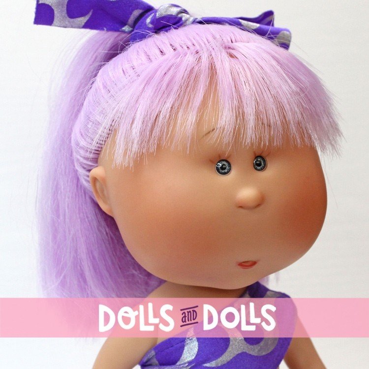 Nines d'Onil Puppe 30 cm - Mia summer mit fliederfarbenen Haar und Badeanzung