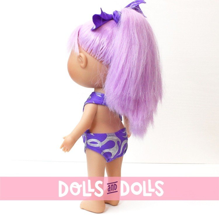 Nines d'Onil Puppe 30 cm - Mia summer mit fliederfarbenen Haar und Badeanzung