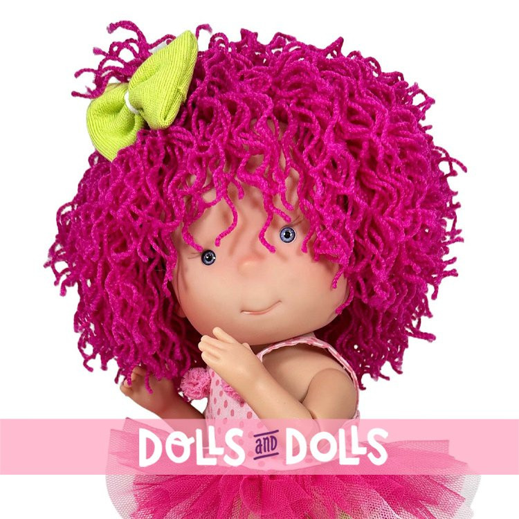 Nines d'Onil Puppe 30 cm - GELENKTE Pippa mit rosa Wollhaar