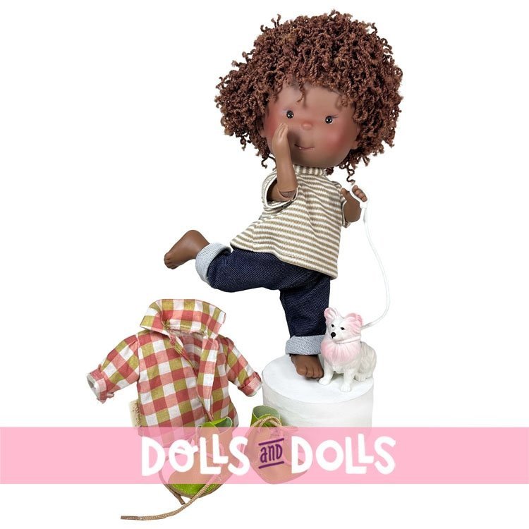 Nines d'Onil Puppe 30 cm - GELENKTE Pippo mit lässigem Outfit und Maskottchen