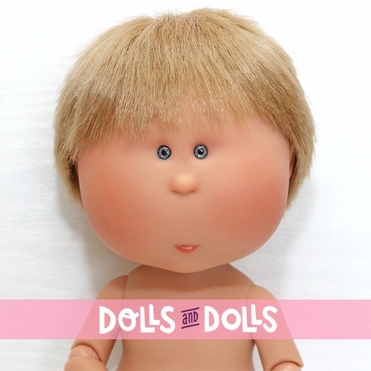 Nines d'Onil Puppe 30 cm - GELENKTE Mio - Mio blond mit glattem Haar - Ohne Kleidung