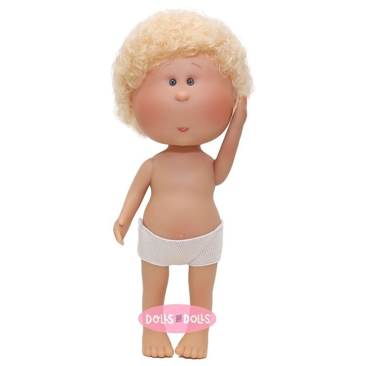 Nines d'Onil Puppe 30 cm - Mio blond mit lockigem Haar - Ohne Kleidung