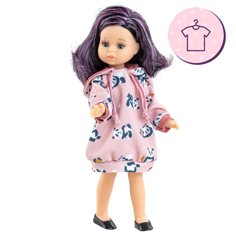 Outfit für Paola Reina Puppe 21 cm - Las Minimigas - Maria José - Rosa Kleid mit Pandas