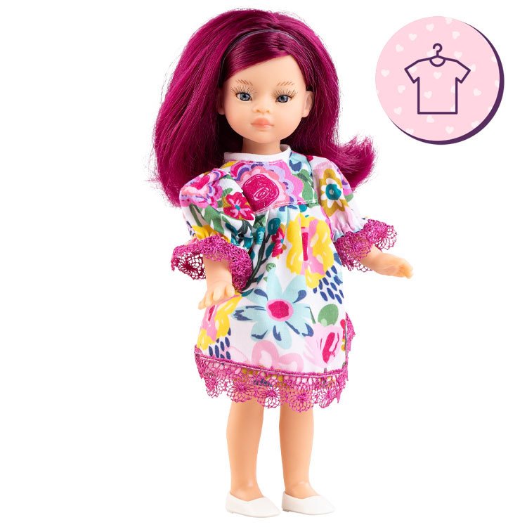 Outfit für Paola Reina Puppe 21 cm - Las Minimigas - Martina - Farbiges Blumenkleid