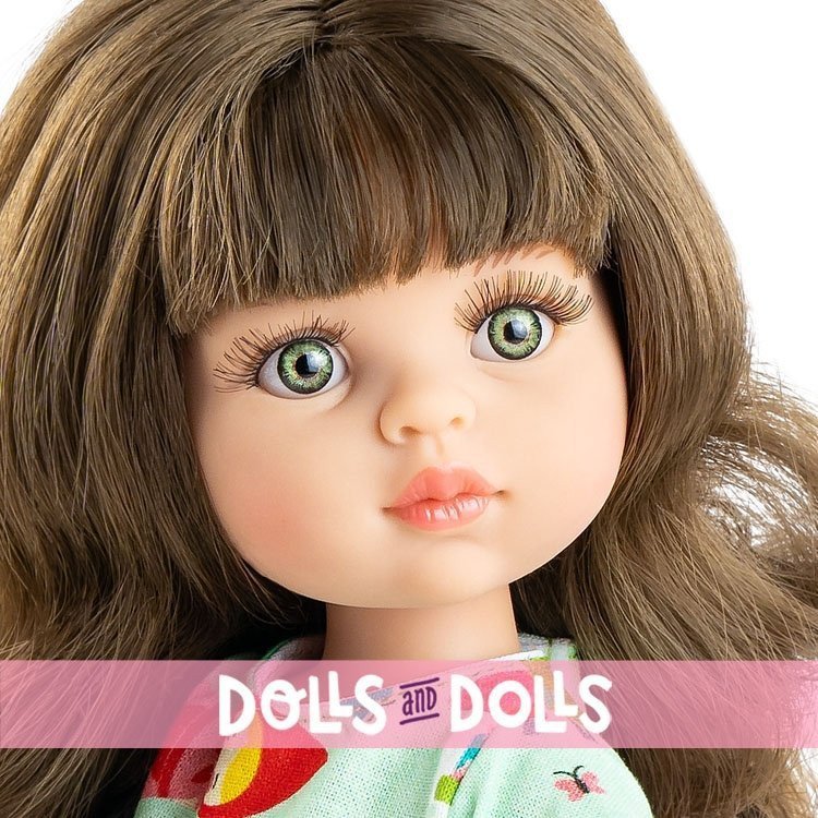 Paola Reina Puppe 32 cm - Las Amigas - Carol in einem Kleid mit Fantasiemuster
