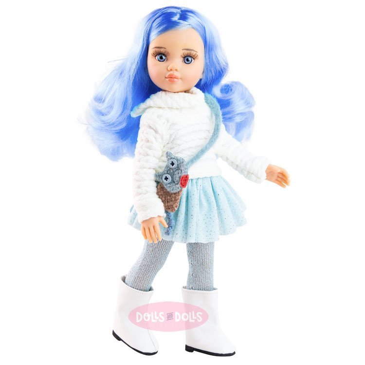 Paola Reina Puppe 32 cm - Las Amigas Funky - Kiara mit Winterkleid und Tasche