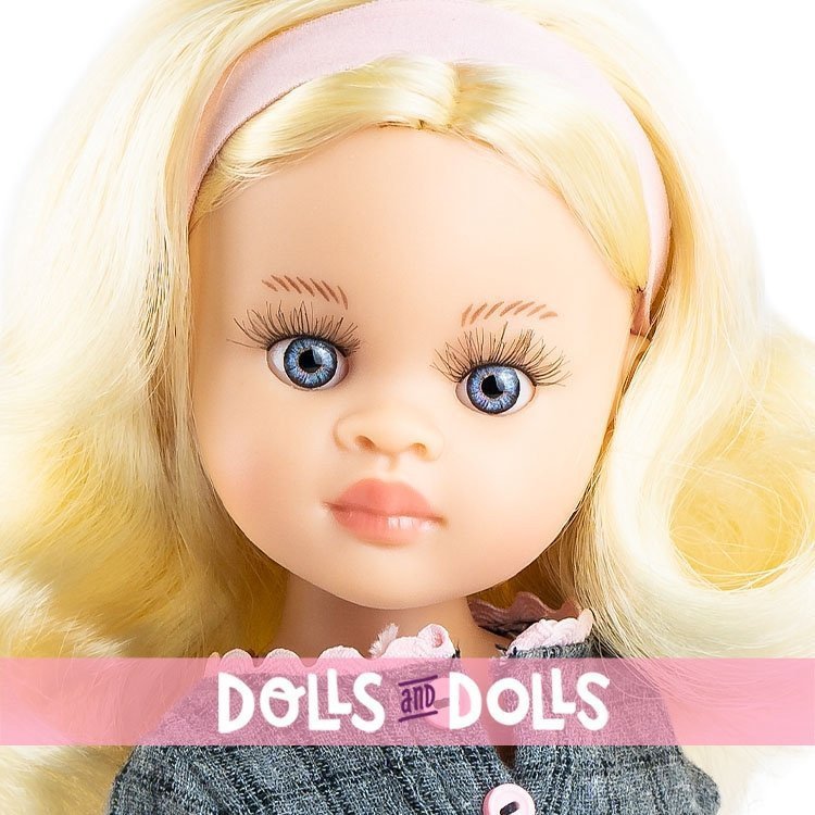 Paola Reina Puppe 32 cm - Las Amigas - Laura in einem grau karierten Kleid