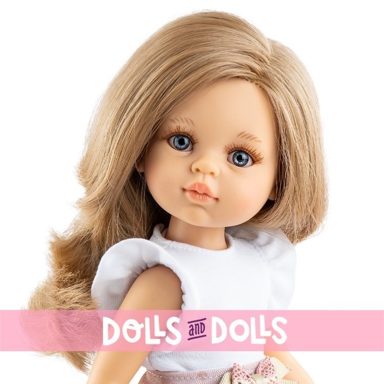 Paola Reina Puppe 32 cm - Las Amigas - Ana in weiß-rosa Kleid mit Tupfen