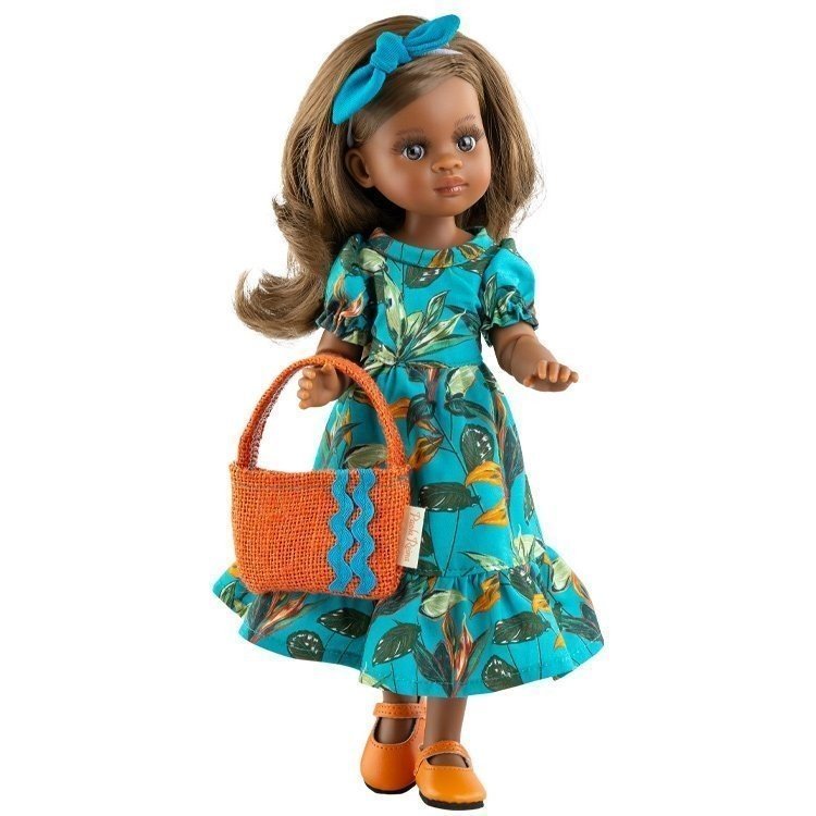 Paola Reina Puppe 32 cm - Las Amigas Articulated - Salu mit natürlichem Printkleid