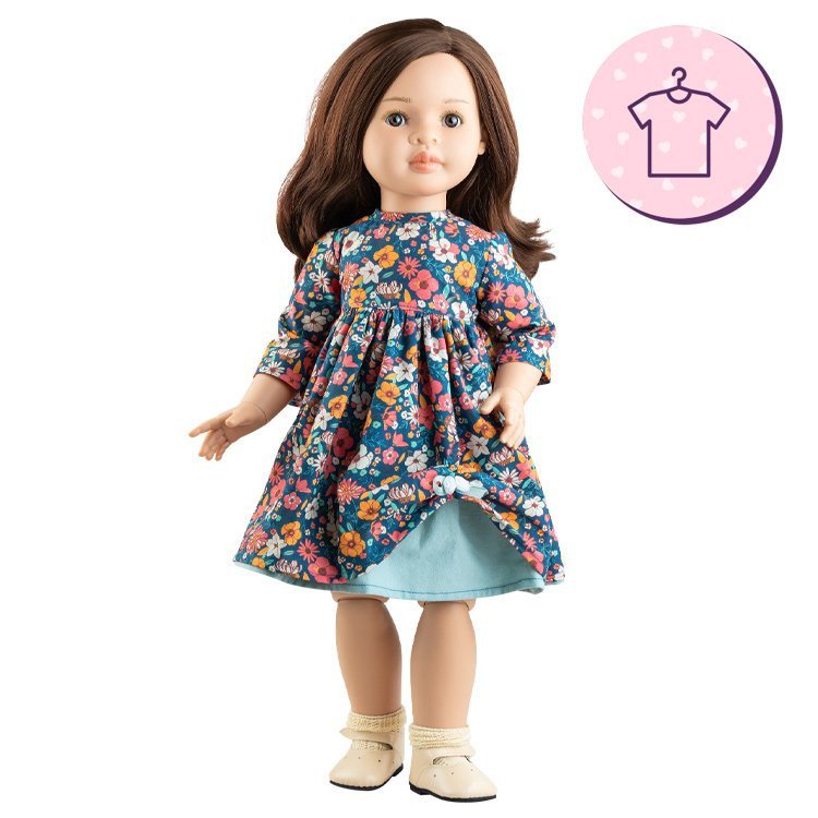 Paola Reina Puppenoutfit 60 cm - Las Reinas - Lidia - Bunten Blumenkleid