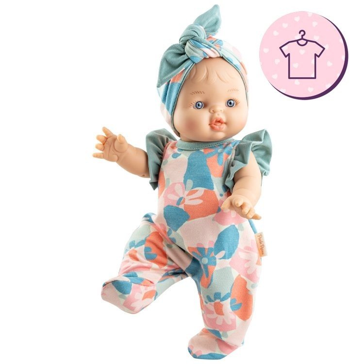 Outfit für Paola Reina Puppe 34 cm - Gordis - Fran - Hellblauer Jumpsuit mit weißer Kapuzenjacke