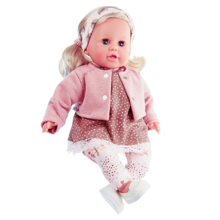 Schildkröt Puppe 45 cm - Susi blond mit pinkem Outfit mit Tupfen