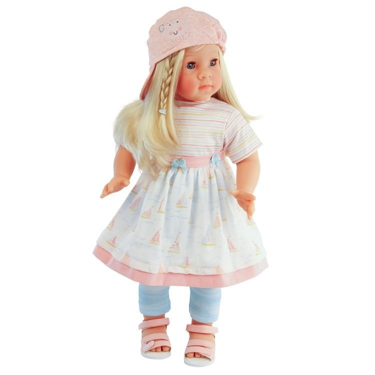 Schildkröt Puppe 52 cm - Elli mit blonden Haaren und Bootskleid von Elisabeth Lindner