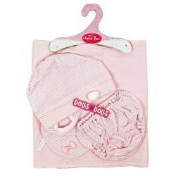 Kleidung für Antonio Juan Puppe 40-42 cm - Rosa Set mit Decke, Höschen, Hut und Lätzchen