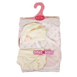 Antonio Juan Puppe Outfit 26-27 cm - Outfit mit rosa Sterne bedruckte Decke