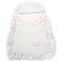 Tagesdecke und Kissen rosa Pikee zu Bebelux Kinderwagen