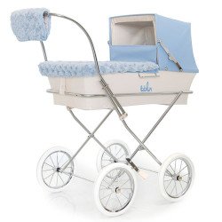 Hellblaues Winterset für Bebelux Puppenwagen