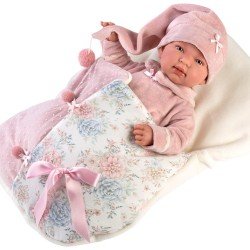Llorens Puppe 44 cm - Newborn Crying Tina mit Schlafsack