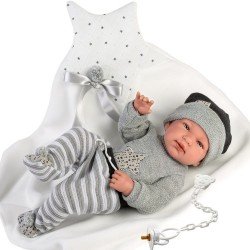 Llorens Puppe 43 cm - Neugeborenes Tino mit Sternendecke