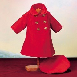 Outfit für Mariquita Perez Puppe 50 cm - Roter Mantel mit Baskenmütze