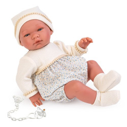 Así Puppe 43 cm - Pablo mit hellblau geblümtem Kleid