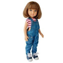Reina del Norte Puppe 32 cm - Elina mit langem Jeansoverall