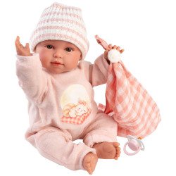 Llorens Puppe 38 cm - Olivia Heulsuse mit einem Body mit Katzenmuster