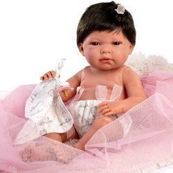 Llorens Puppe 40 cm - Neugeborenes Nica mit rosa Kissen