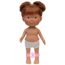 Nines d'Onil Puppe 30 cm - Pippa Rotschopf mit Zöpfen und grünen Augen - Ohne Kleidung