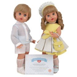 Mariquita Pérez und Juanín Perez Puppen 50 cm - Gelbes Kleid 2024 + Gestreiftes Hemd 2024