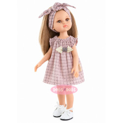 Paola Reina Puppe 32 cm - Las Amigas - Pili mit rosa Quadraten im Set
