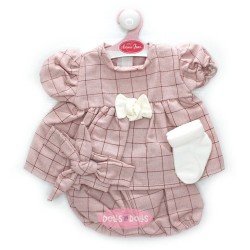 Outfit für Antonio Juan Puppe 52 cm - Mi Primer Reborn Collection - Rosa kariertes Kleid
