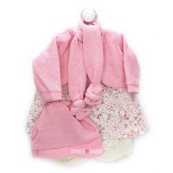 Outfit für Antonio Juan Puppe 52 cm - Mi Primer Reborn Collection - Blumenkleid mit rosa Jacke und Hut