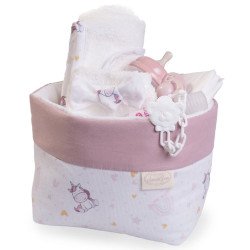Zubehör für Antonio Juan 40-42 cm Puppe - Einhorn gemustertes Stoffbettchen