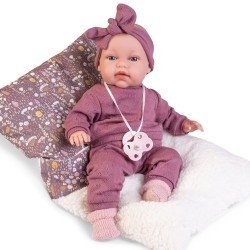 Antonio Juan Puppe 34 cm - Neugeborenes Baby Toneta Palabritas mit Schafsfell-Schlafsack