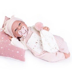 Antonio Juan Puppe 34 cm - Neugeborenes Baby Clara kleines Wortkissen und dou dou