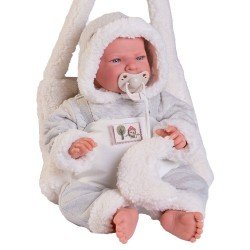 Antonio Juan Puppe 42 cm - Die neugeborene Lea in einer Tragetasche mit Quasten