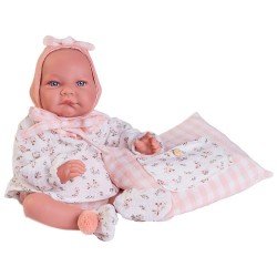Antonio Juan Puppe 42 cm - Neugeborenes Baby Nica mit Mütze und Kissen mit Tasche