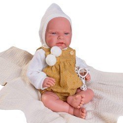 Antonio Juan Puppe 42 cm - Senf Neugeborener Leo mit Wickelauflage