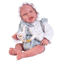 Antonio Juan Puppe 42 cm - Sweet Reborn Carla mit Häubchen und Sternenkissen