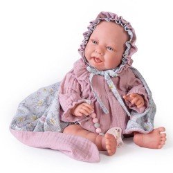 Antonio Juan Puppe 40 cm - Sweet Reborn Carla mit Decke und Kapuze