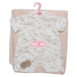 Outfit für Antonio Juan Puppe 52 cm - Mi Primer Reborn Collection - Hasenpyjama mit Mütze und Decke