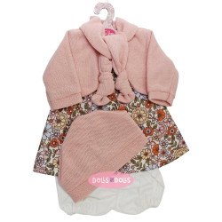 Outfit für Antonio Juan Puppe 52 cm - Mi Primer Reborn Collection - Blumenkleid mit Jacke, Schal und Mütze