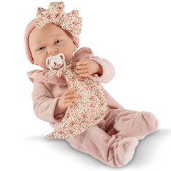 Así Puppe 40 cm - Matti mit rosa Strampler und Schnullerhalter