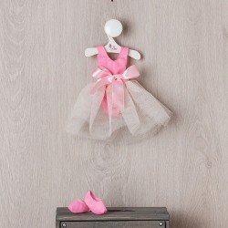 Outfit für Así-Puppe 40 cm - Conjunto de ballet rosa y beige für Sabrina-Puppe